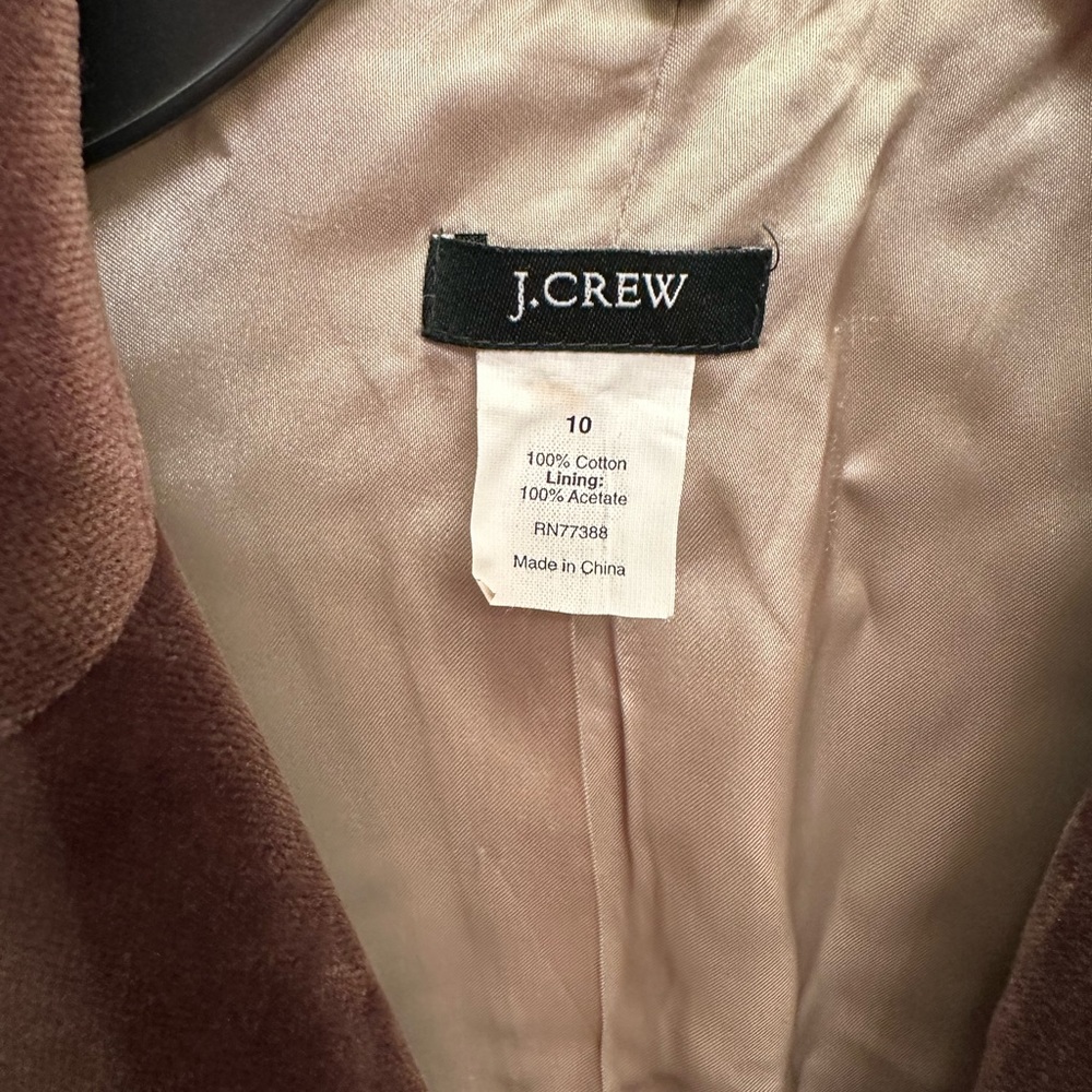 Womens J Crew Velour Velvet Jacket / Blazer, size 10 - Picture 2 of 4